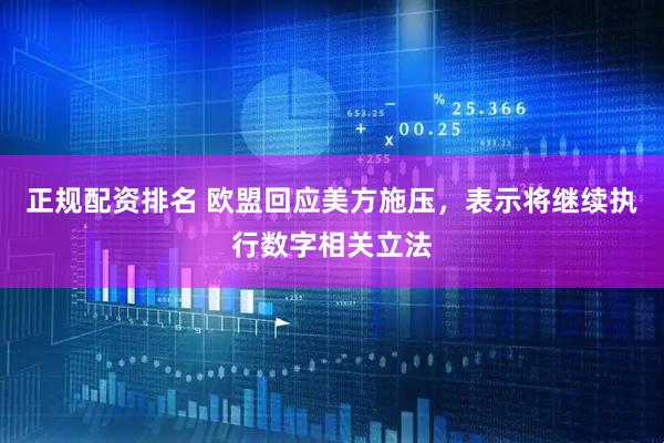 正规配资排名 欧盟回应美方施压，表示将继续执行数字相关立法